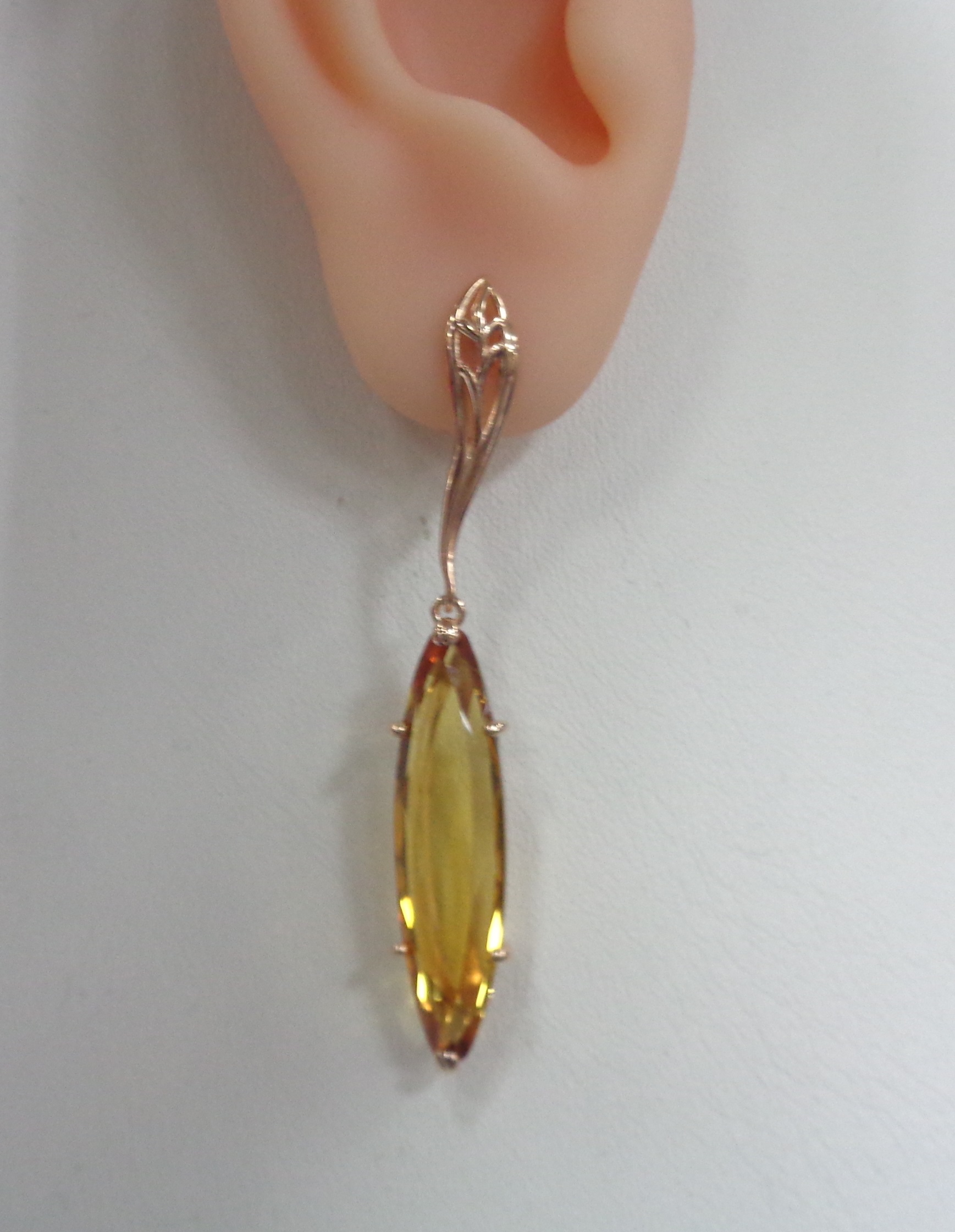 Серебряные серьги с цитринами